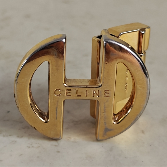 Authentic Celine Logo Gold Metal Belt Buckle - Picture 2 of 10